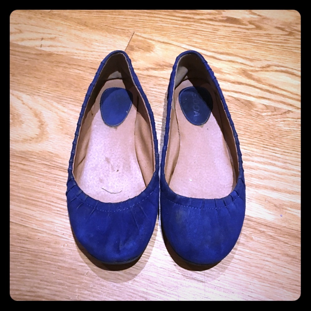 Blue Suede Ballet Flats!